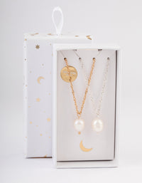 Mixed Metal Single Freshwater Pearl Pendant Necklace Pack - link has visual effect only