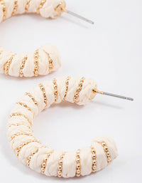 Gold Raffia Chain Beaded Earrings - link has visual effect only