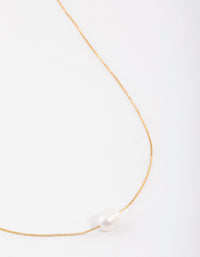 Gold Plated Freshwater Pearl Pendant Necklace - link has visual effect only