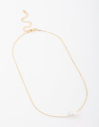 Gold Plated Freshwater Pearl Pendant Necklace - link has visual effect only