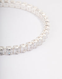 Silver Plated Square Cubic Zirconia Tennis Bracelet - link has visual effect only