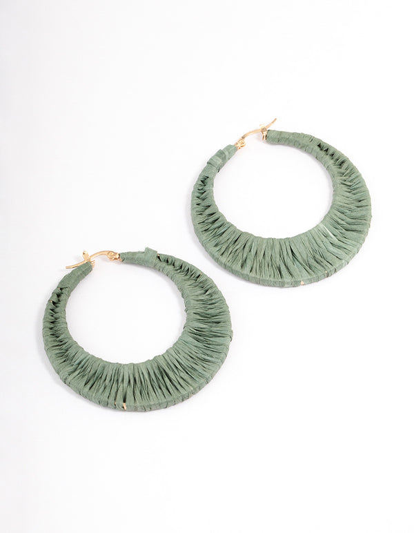 Gold Threaded Wrap Hoop Earrings