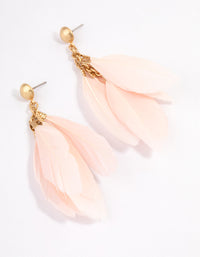 Gold Multi Fluffy Drop Earrings - link has visual effect only