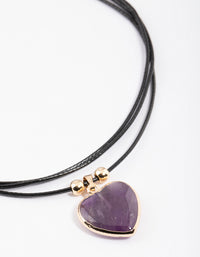 Amethyst Heart Wrap Choker - link has visual effect only