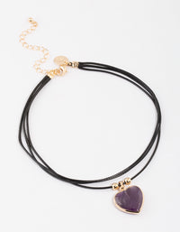 Amethyst Heart Wrap Choker - link has visual effect only