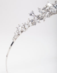 Rhodium Cubic Zirconia Mixed Marquise Floral Crown - link has visual effect only