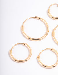 Gold Basic Skinny Graduating Earrings Pack - link has visual effect only