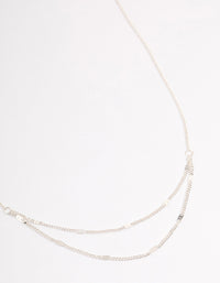 Silver Clamped Cable Double Necklace - link has visual effect only