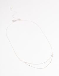 Silver Clamped Cable Double Necklace - link has visual effect only