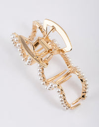 Gold Pearl Wavy Claw Clip - link has visual effect only