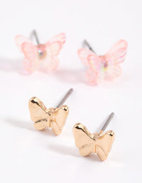 Pink Mixed Graduating Butterfly Earrings Pack - link has visual effect only