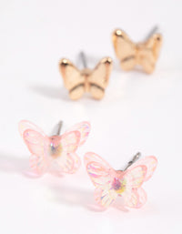 Pink Mixed Graduating Butterfly Earrings Pack - link has visual effect only