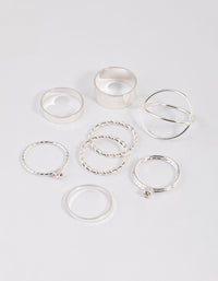 Silver Thick & Diamante Ring 8-Pack - link has visual effect only