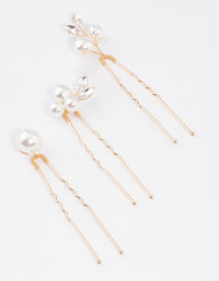 Gold Pearl Hair Pin Pack - link has visual effect only