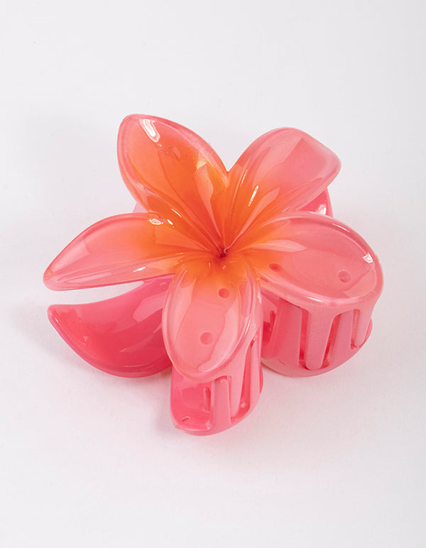 Pink Tropical Flower Claw Clip