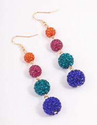 Gold Triple Ball Drop Earrings - link has visual effect only