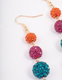 Gold Triple Ball Drop Earrings - link has visual effect only