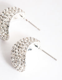 Silver Mini Diamante Bold Hoop Earrings - link has visual effect only