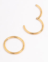 Gold Plated Surgical Steel Fine Sleeper Earrings 8mm - link has visual effect only