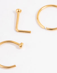 Gold Plated Titanium Basic Nose Ring Pack - link has visual effect only