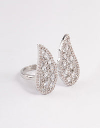 Silver Angelic Cubic Zirconia Wing Ring - link has visual effect only