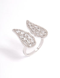 Silver Angelic Cubic Zirconia Wing Ring - link has visual effect only