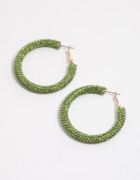 Coated Green Crystal Wrapped Hoop Earrings - link has visual effect only