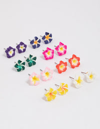 Bright  Frangipani Stud Earrings 8-Pack - link has visual effect only