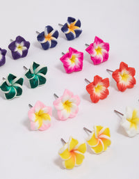 Bright  Frangipani Stud Earrings 8-Pack - link has visual effect only