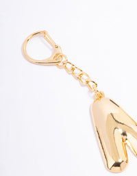 Gold Plated Letter 'M' Initial Key Ring - link has visual effect only