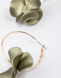 Gold Pearlised Flower Hoop Earrings - link has visual effect only