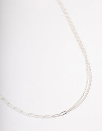 Silver Multi Size Chain Necklace - link has visual effect only