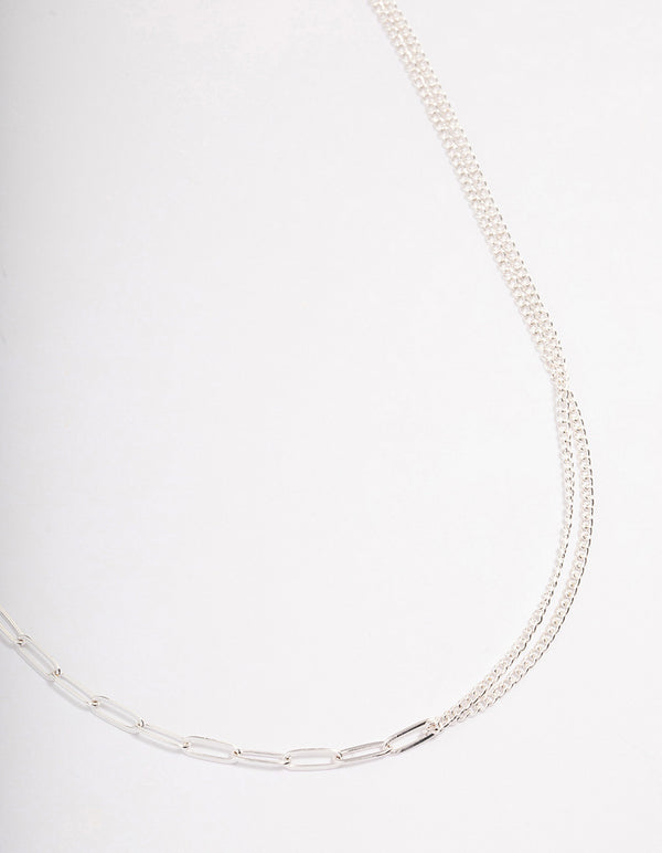 Silver Multi Size Chain Necklace