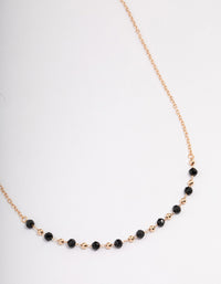 Gold Black Beaded Necklace - link has visual effect only