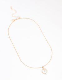 Gold Circle Diamante Necklace - link has visual effect only