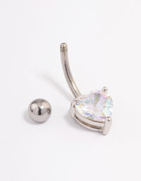 Surgical Steel Cubic Zirconia Love Heart Claw Belly Ring - link has visual effect only