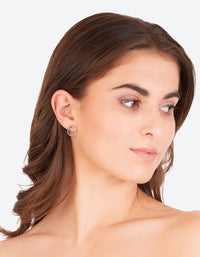 Rose Gold Diamante & Plain Circle Stud Earrings - link has visual effect only