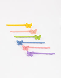 Kids Multi Butterfly Hair Clips 6-Pack - link has visual effect only