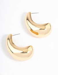 Gold Plated Bold Wide Hoop Earrings - link has visual effect only