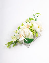 Silver Rose Bud Leafy Comb - link has visual effect only