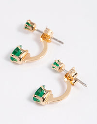 Gold Diamante Pear Ear Jacket Earrings - link has visual effect only