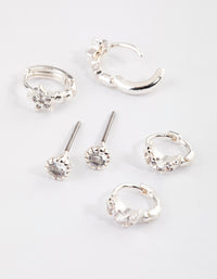 Silver Celestial Diamante Stud Earrings Pack - link has visual effect only