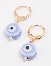 Gold Mini Evil Eye Huggie Earrings - link has visual effect only