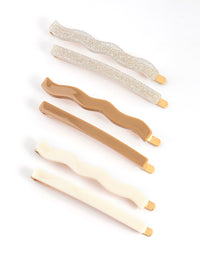 Gold Mixed Shape Hair Clips 6-Pack - link has visual effect only