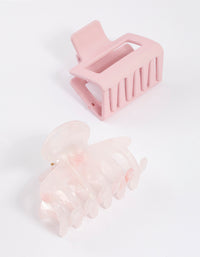 Pink Square Curved Hair Claw Pack - link has visual effect only