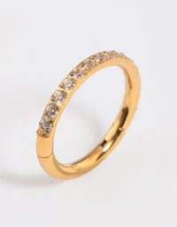 Gold Plated Surgical Steel Fine Pave Band Clicker Ring - link has visual effect only