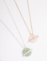 Mixed Metal Semi-Precious Donut Necklace Pack - link has visual effect only