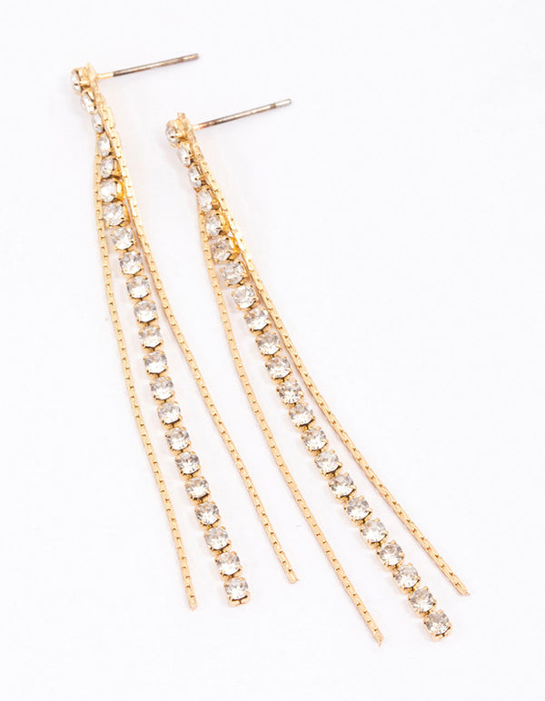 Gold Anchor & Cup Chain Drop Earrings