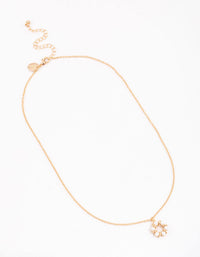 Gold Open Pearl Circle Short Necklace - link has visual effect only