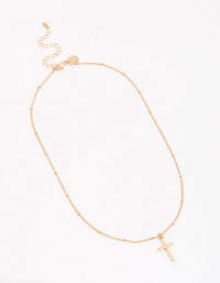 Gold Classic Cross Ball Chain Necklace - link has visual effect only